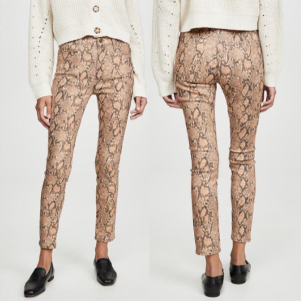 Frame Le High Skinny Crop Coated Python Jeans Siz… - image 1